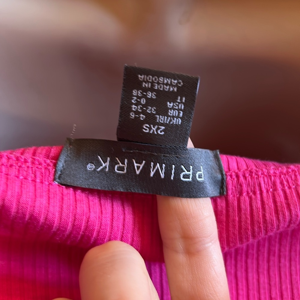 Primark Pink Ribbed Off the Shoulder Top - Picture 3 of 3